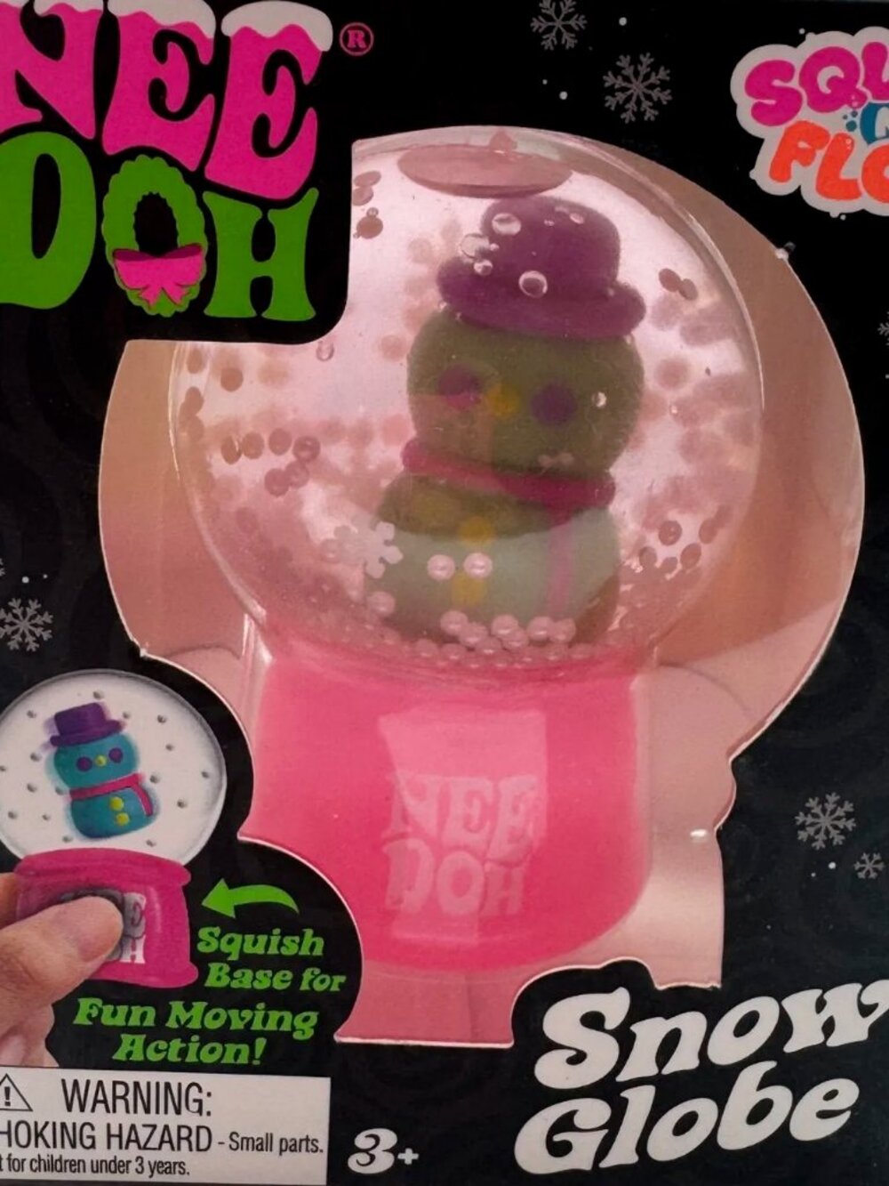 NeeDoh Groovy the Dohman Snow Globe Squish ’N Flow Snowman